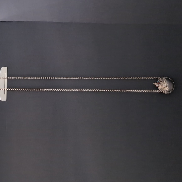 Vintage Tibetan Silver Metal Pendant Snuff Necklace with Red/Turquoise Accents. - Picture 2 of 11